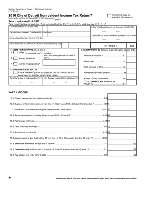 detroit tax form 5119.